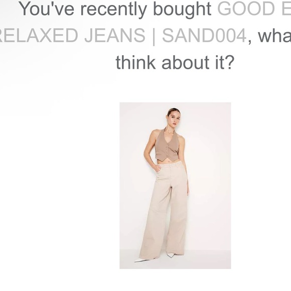 Good American Pants - Good American Women's Beige Wide-Leg Pants